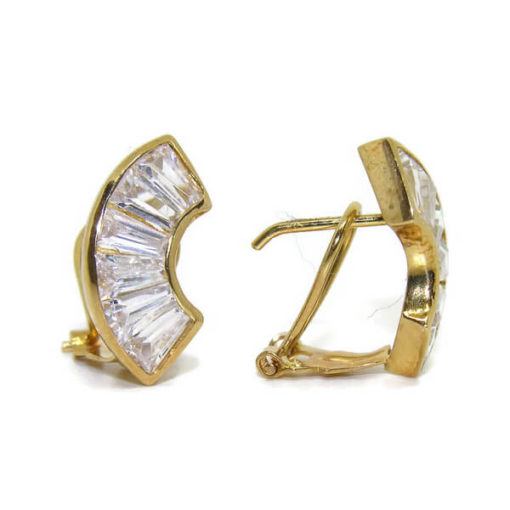 Pendientes circonitas baguette oro - Imagen 5