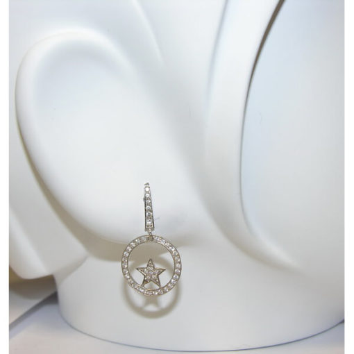 Pendientes largos circulo y estrellas - Imagen 2