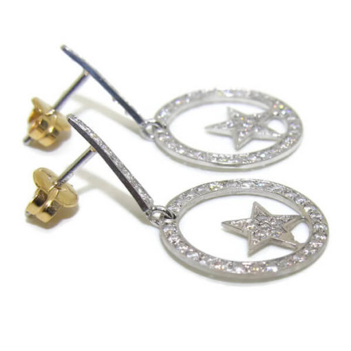 Pendientes largos circulo y estrellas - Imagen 3