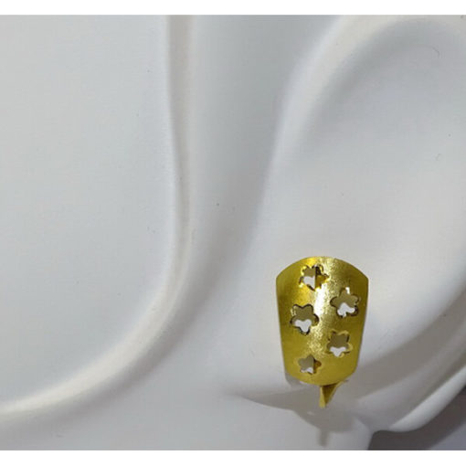Pendientes flores oro amarillo - Imagen 2