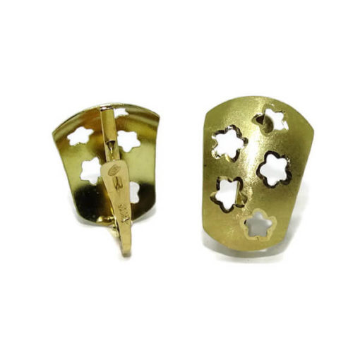 Pendientes flores oro amarillo - Imagen 4