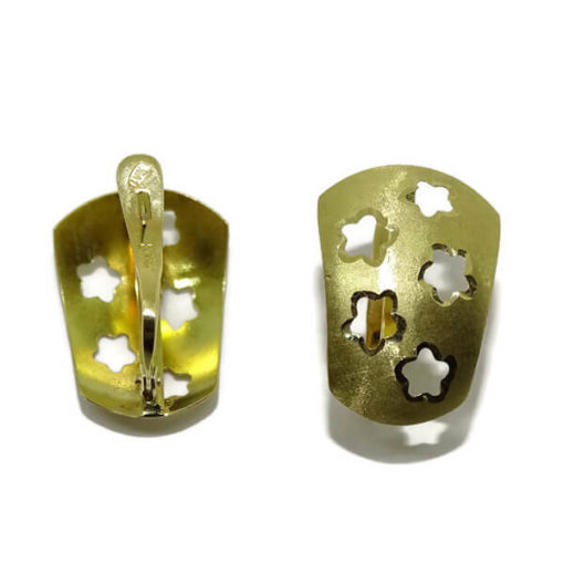 Pendientes flores oro amarillo - Imagen 6