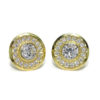 Pendientes redondo oro y circonitas
