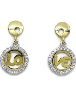 Pendientes amor oro