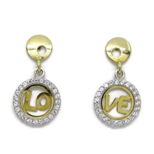 Pendientes amor oro