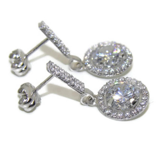 Pendientes circonitas grandes oro - Imagen 4