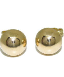 Pendientes media bola oro