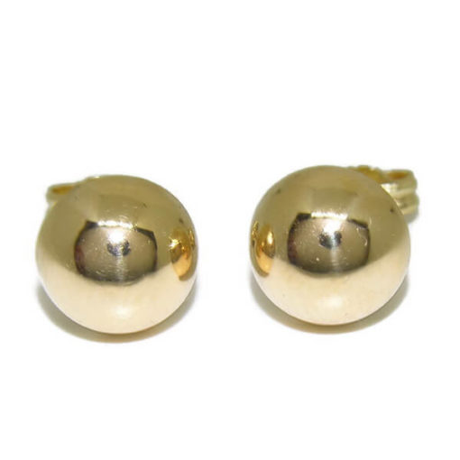 Pendientes media bola muy grande de oro amarillo brillo de 18k y 16mm.