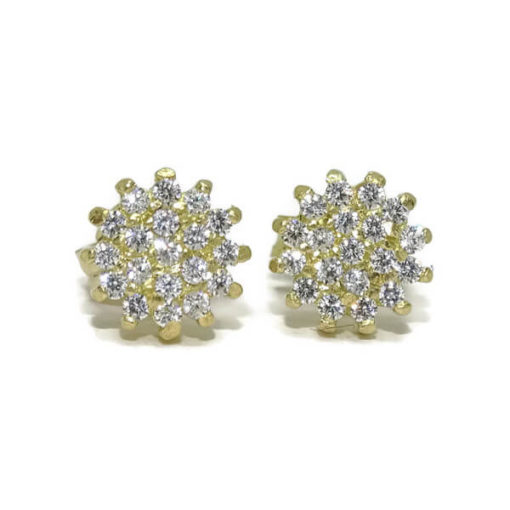 Pendientes rosetón comunión oro