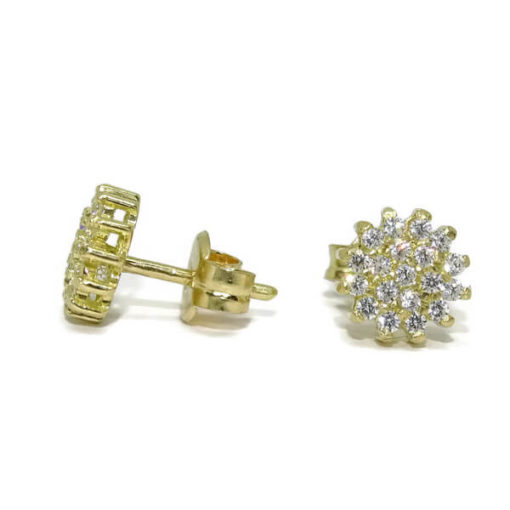 Pendientes rosetón comunión oro - Imagen 3
