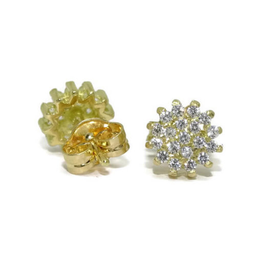 Pendientes rosetón comunión oro - Imagen 4