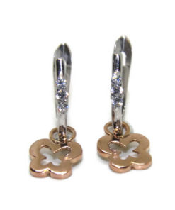 Pendientes bicolor con circonitas