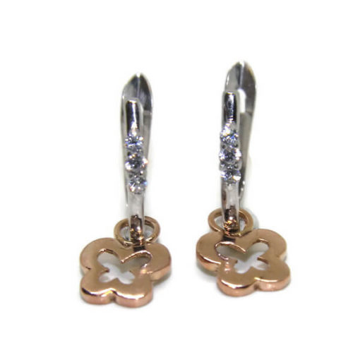 Pendientes bicolor con circonitas