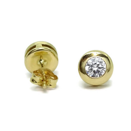 Pendientes chatón oro - Imagen 3
