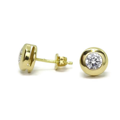 Pendientes chatón oro - Imagen 4