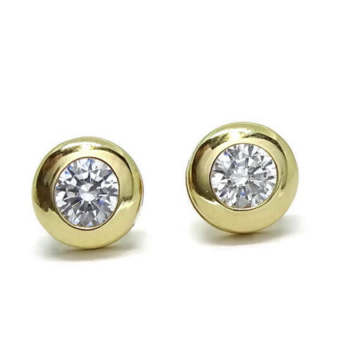 Pendientes chatón oro