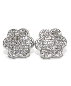 Pendientes presión oro flor circonitas