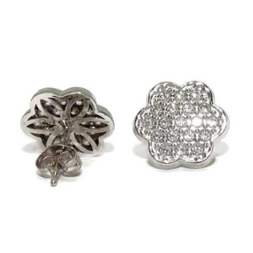 Pendientes presión oro flor circonitas - Imagen 4