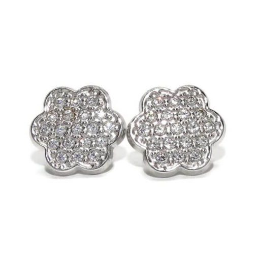 Pendientes presión oro flor circonitas