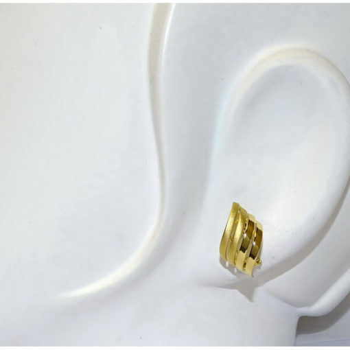 Pendientes oro amarillo mate y brillo - Imagen 2