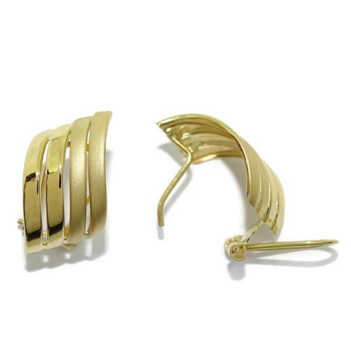 Pendientes oro amarillo mate y brillo - Imagen 3