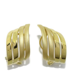 Pendientes oro amarillo mate y brillo