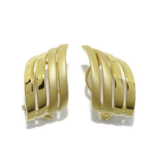 Pendientes oro amarillo mate y brillo