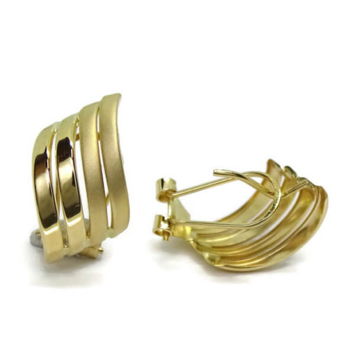 Pendientes oro amarillo mate y brillo - Imagen 5