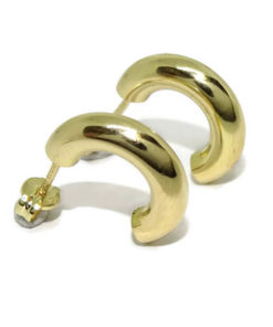Pendientes medio aro oro