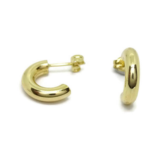 Pendientes medio aro oro - Imagen 5