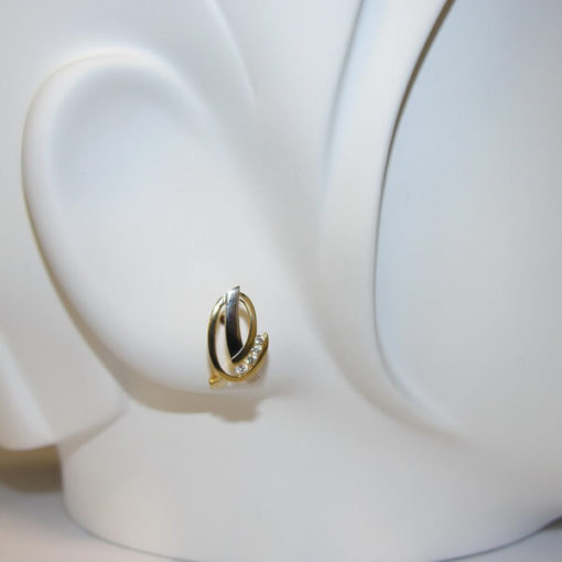 Pendientes mujer bicolor oro - Imagen 2