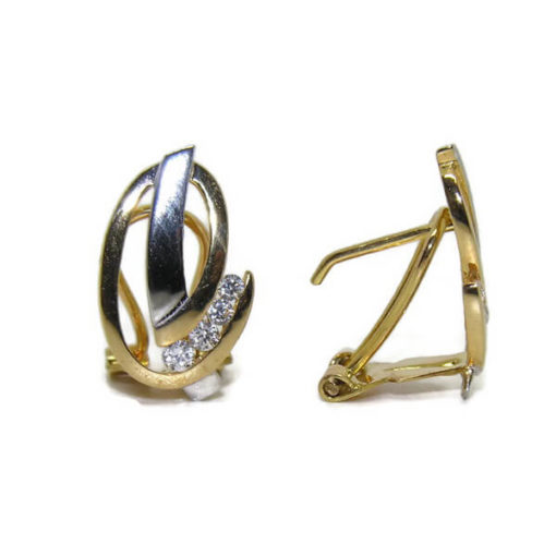 Pendientes mujer bicolor oro - Imagen 3