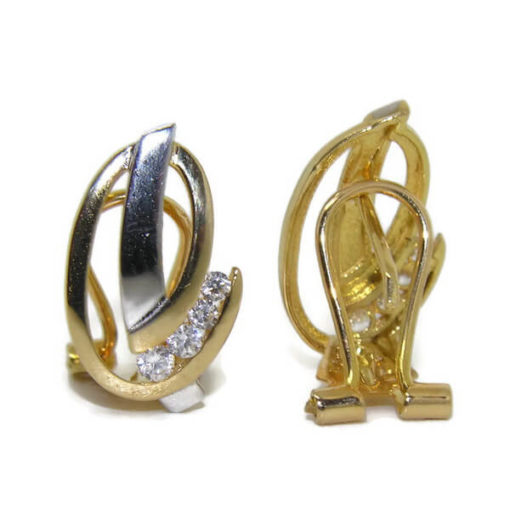 Pendientes mujer bicolor oro - Imagen 4