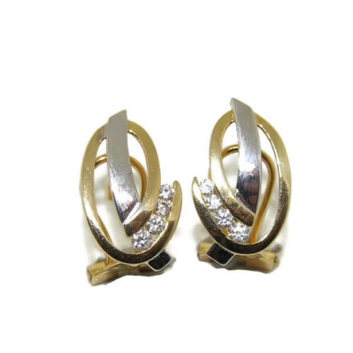 Pendientes mujer bicolor oro