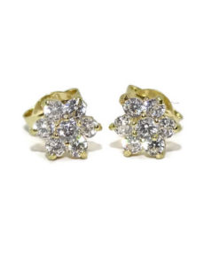 Pendientes clásico rosetón oro