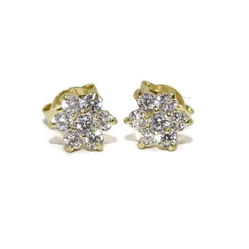 Pendientes clásico rosetón oro