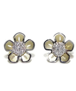 Pendientes flor oro