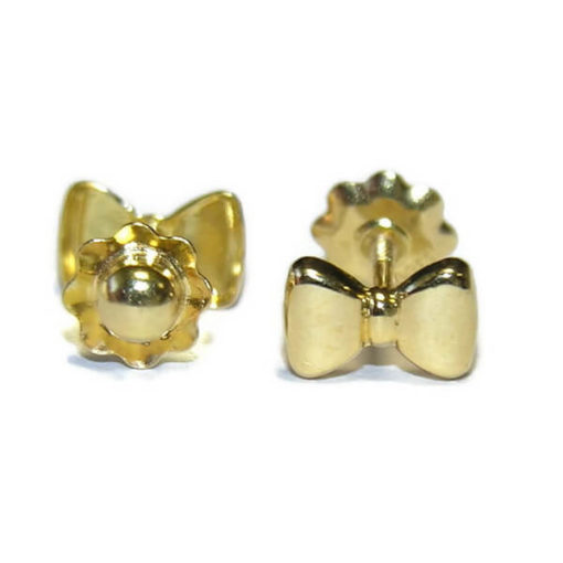 Pendientes lazo oro - Imagen 3