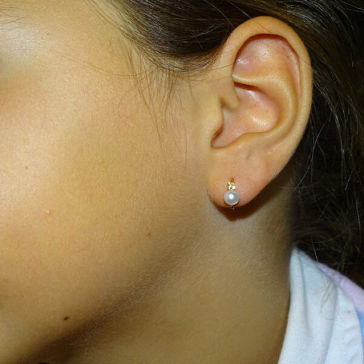 Pendientes tu y yo perla y diamantes - Imagen 2