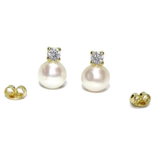 Pendientes perla y oro para comunión - Imagen 5