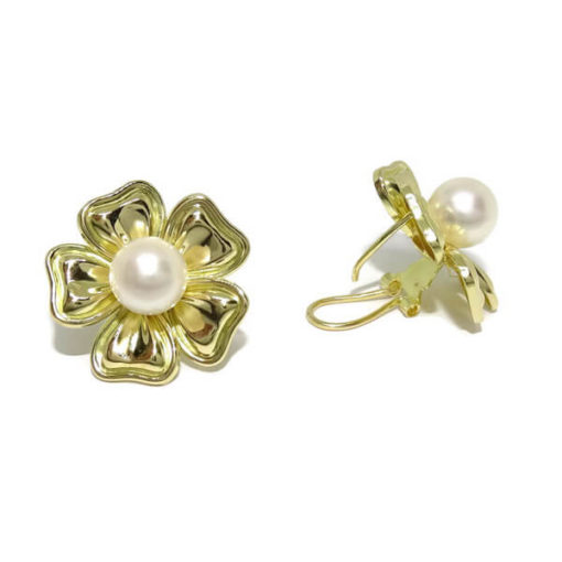 Pendientes flor oro - Imagen 3