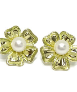 Pendientes flor oro