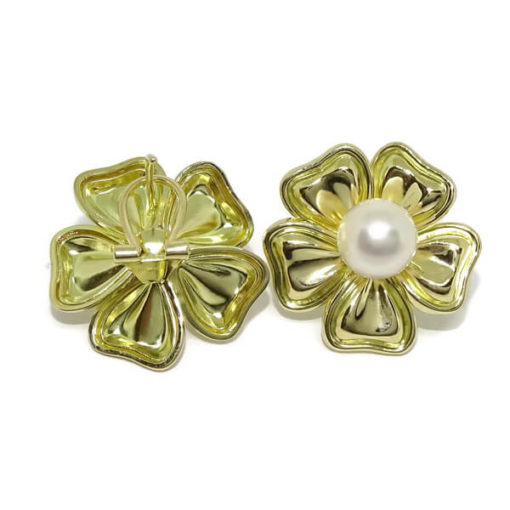 Pendientes flor oro - Imagen 4