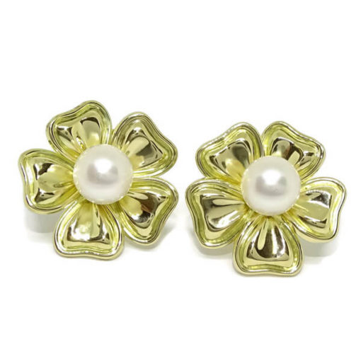 Pendientes flor oro