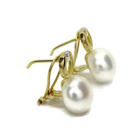 Pendientes perla circonitas y oro - Imagen 5