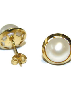 Pendientes perla 8mm oro