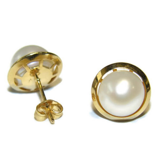 Pendientes perla 8mm oro