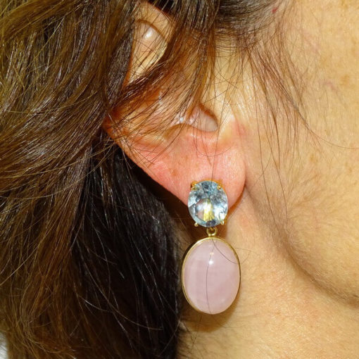 Pendientes cuarzo y oro - Imagen 2