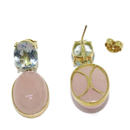 Pendientes cuarzo y oro - Imagen 4