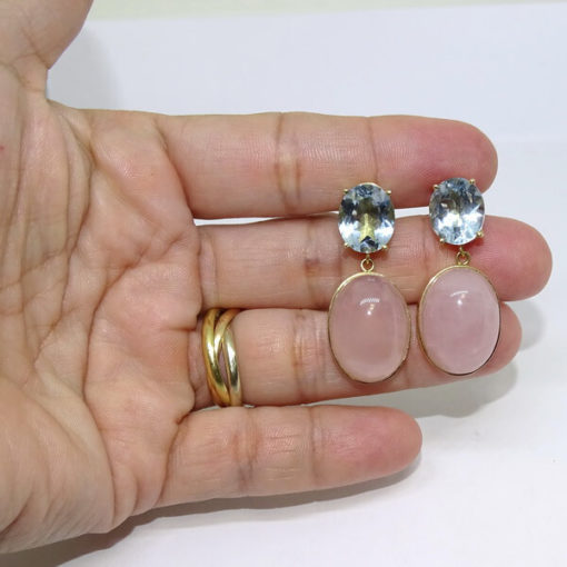 Pendientes cuarzo y oro - Imagen 3